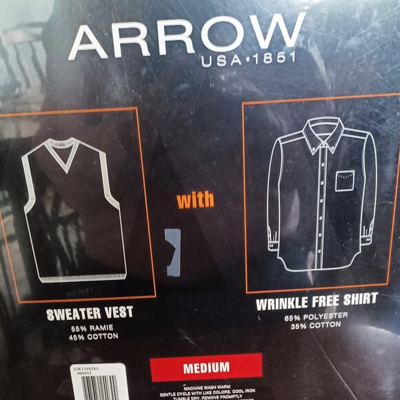 NIB Arrow Sweater Vest & Long Sleeve Shirt Medium - Picture 4 of 4